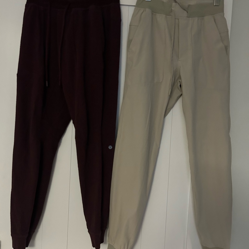 Lot of 2 Lululemon Men's Jogger Pants - Black and Tan